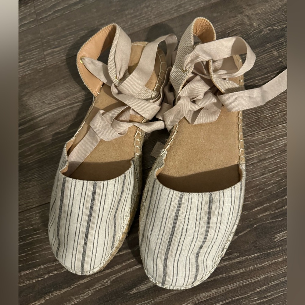 3 for $15 Off-White Tie Up Sandals